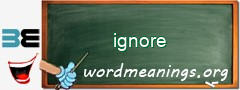 WordMeaning blackboard for ignore